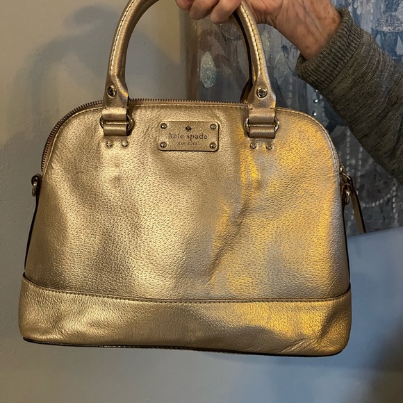 EUC Kate Spade Wellesley Rachelle Gold Leather Handbag - Picture 14 of 16